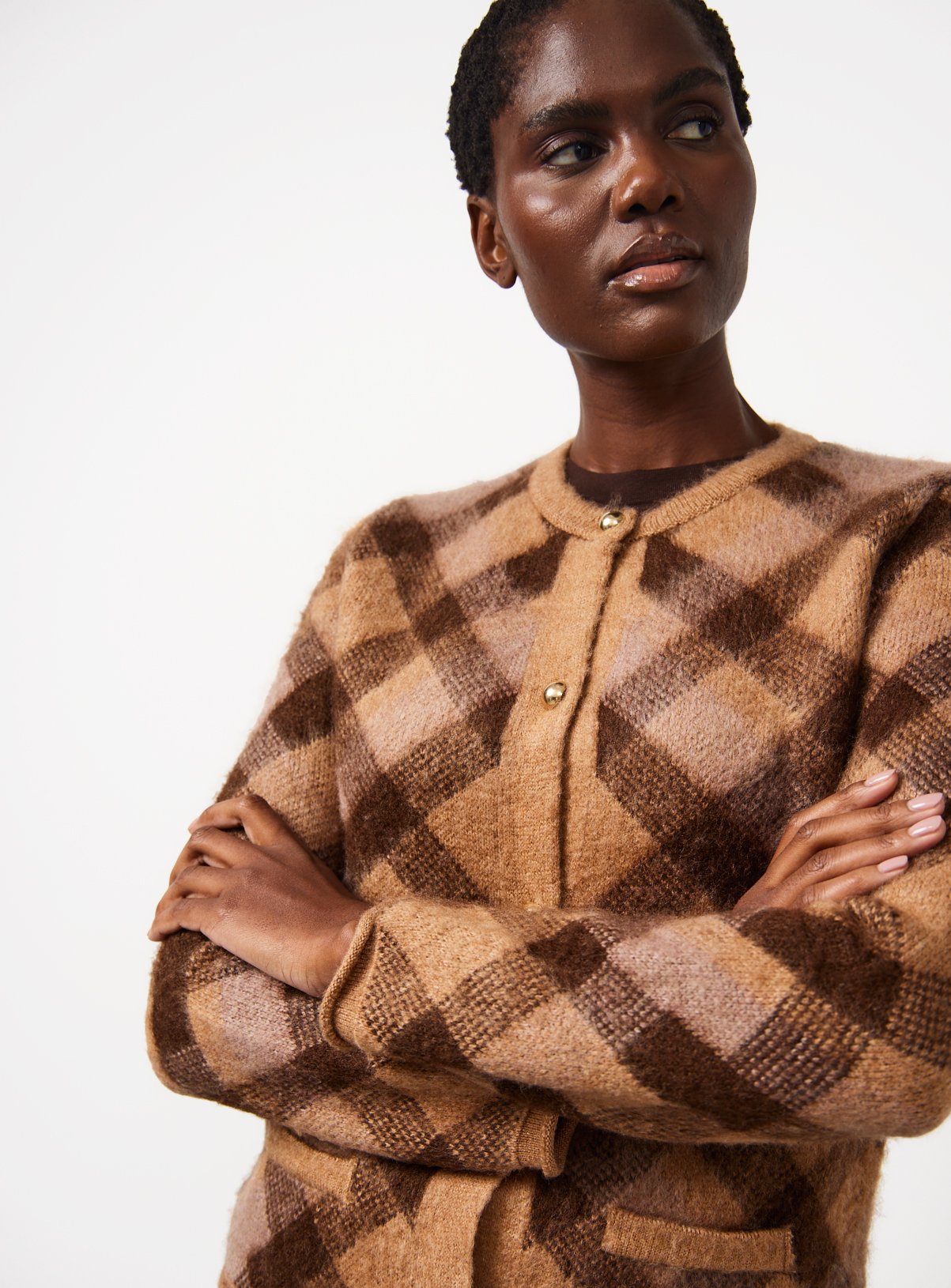 Brushed Knit Check Jacket XS - Image 3 thumbnail